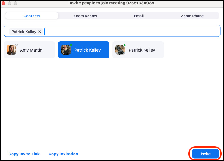 Figure 1.31: Inviting meeting participants