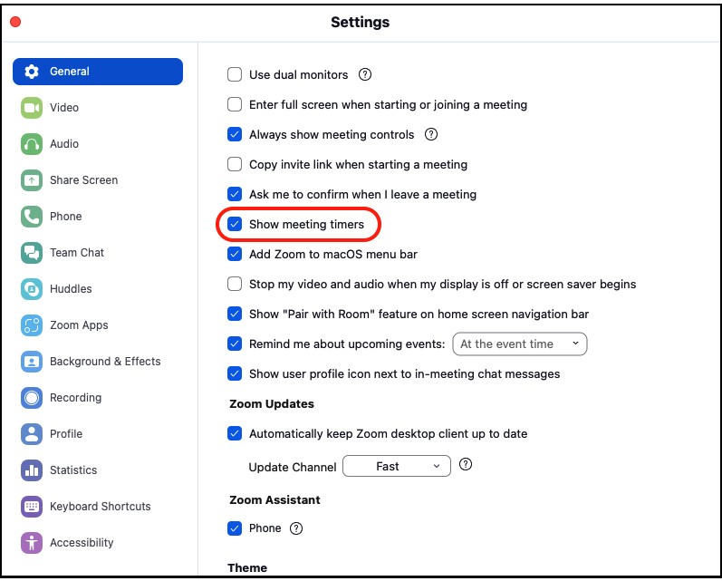 Figure 3.32: Show meeting timers