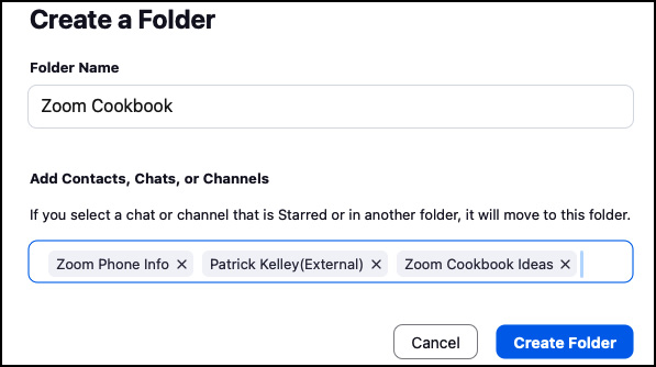 Figure 5.39: Create a Folder