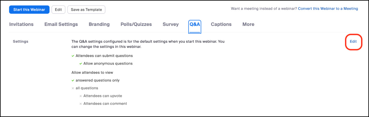 Figure 6.37: The Q&A tab