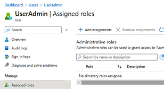 Figure 1.11 – The Assigned roles screen