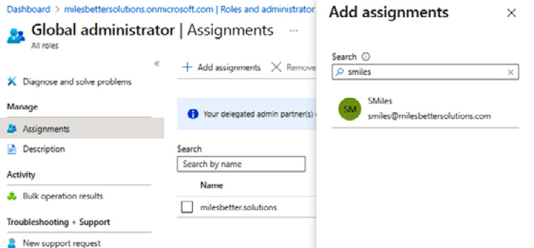 Figure 1.14 – Global administrator – the Add assignments screen