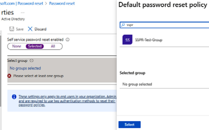 Figure 1.20 – Password reset selected groups