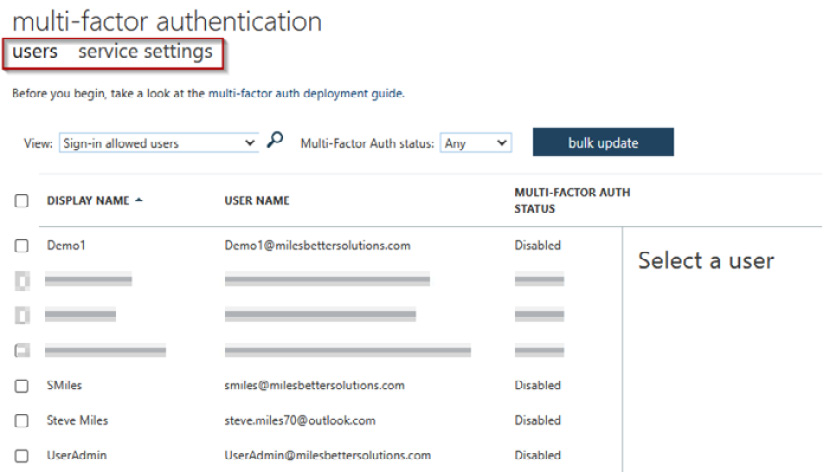 Figure 1.24 – MFA configuration screen