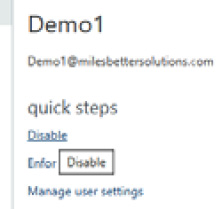 Figure 1.27 – Disabling MFA for a user