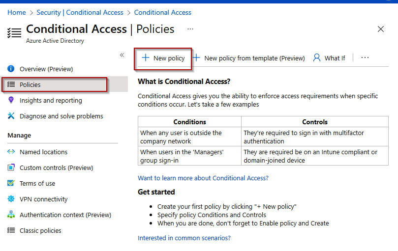 Figure 1.30 – Conditional Access | Policies