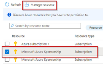 Figure 1.41 – The Azure resources blade