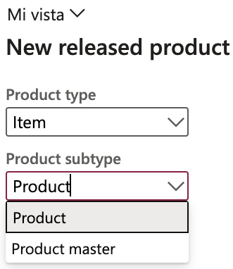 Figure 2.3 – Product subtype