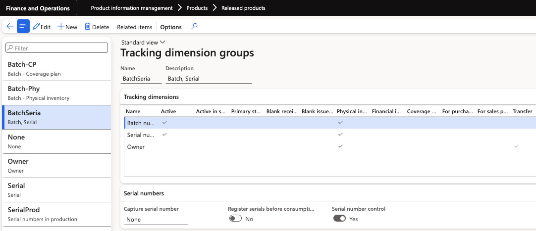 Figure 2.10 – Tracking dimension groups setup