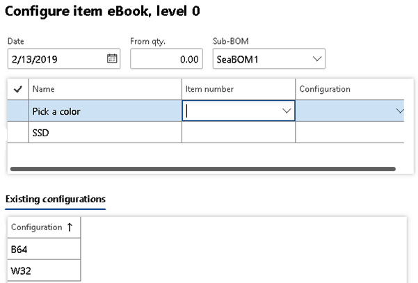 Figure 2.17 – Defining a variant from a sales order