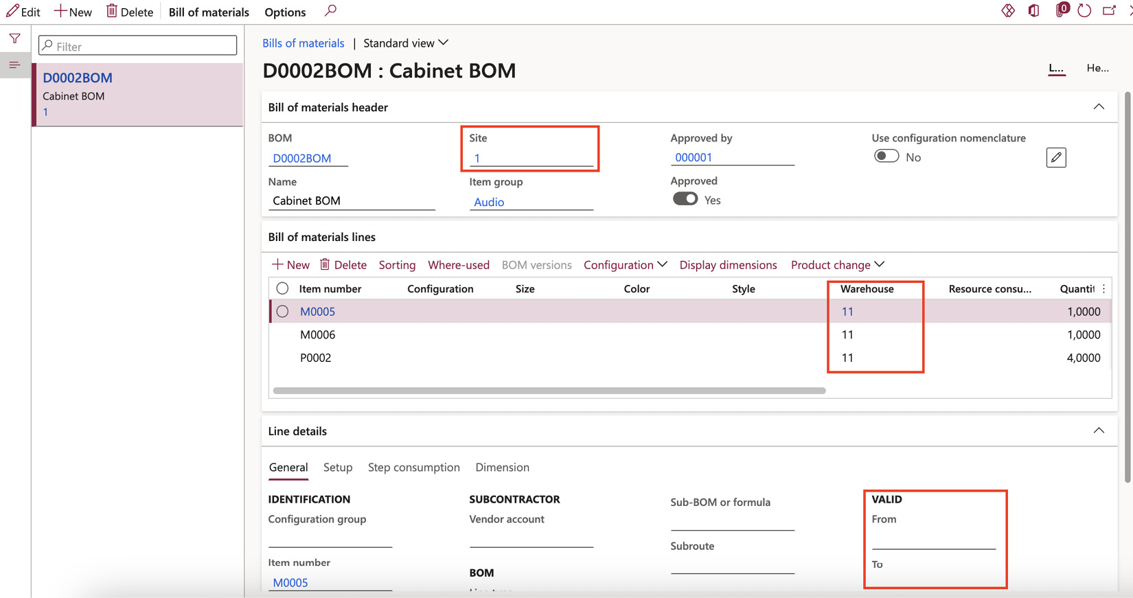 Figure 2.23 – Alternative BOM versions