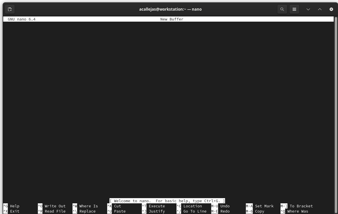 Figure 1.15 – The ﻿Nano editor