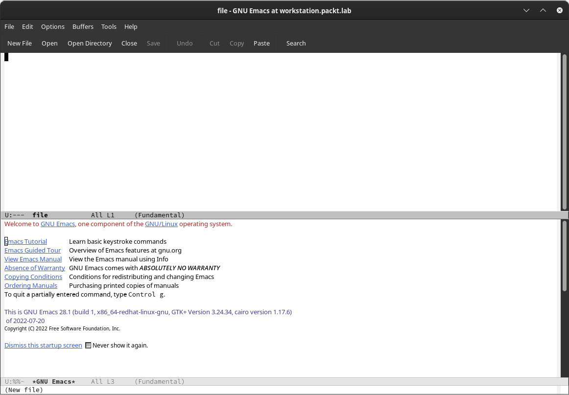 Figure 1.17 – The GNU Emacs editor