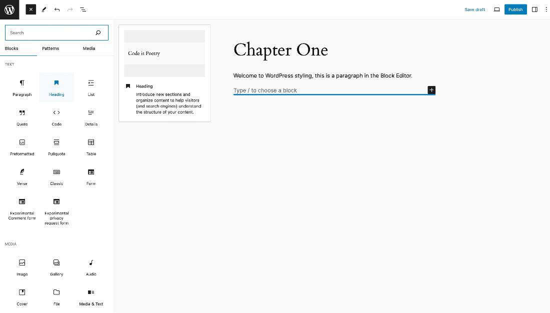 Figure 1.4 – Browsing the full block library panel