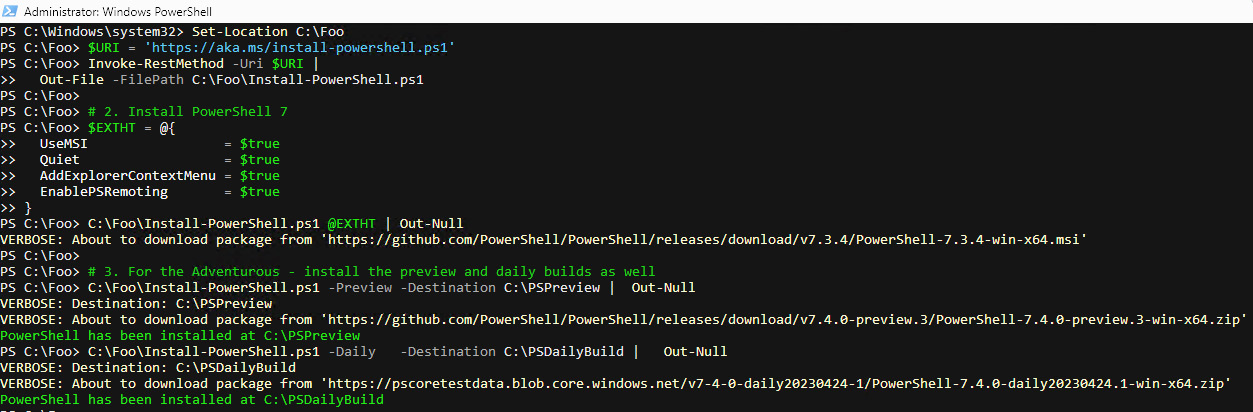 Figure 2.2 – Installing PowerShell