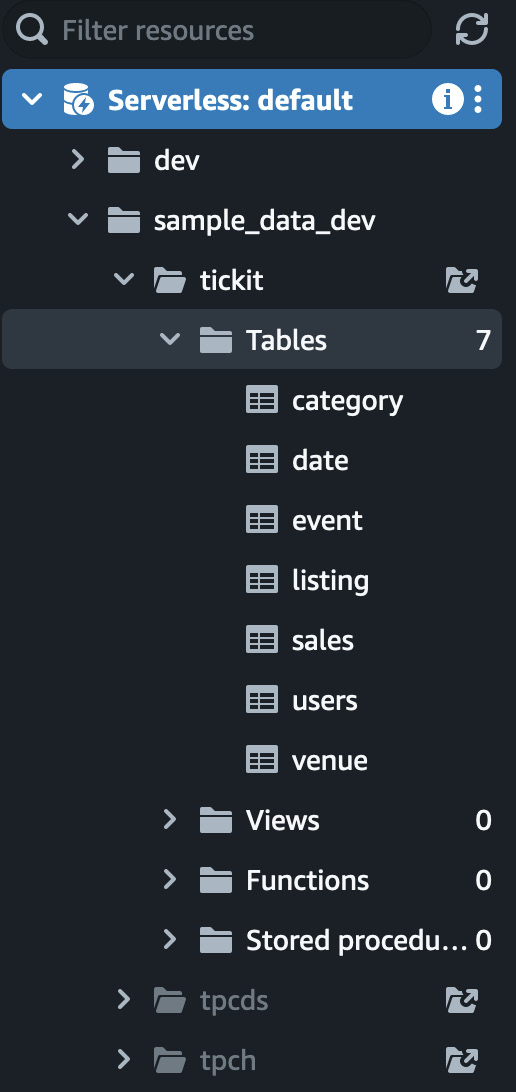 Figure 1.21 – Expanding the navigation tree to view schemas and database objects