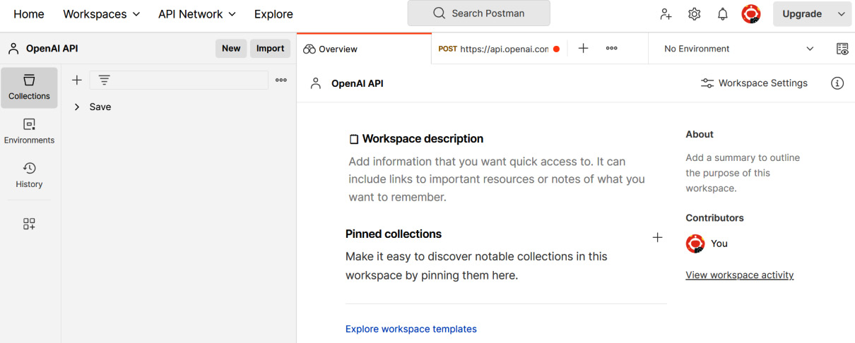 Figure 1.7 – Configuring the Postman workspace