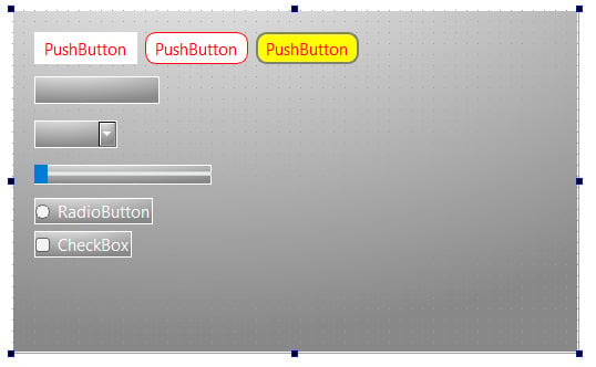 Figure 1.5 – Applying a gradient background to all the other widgets