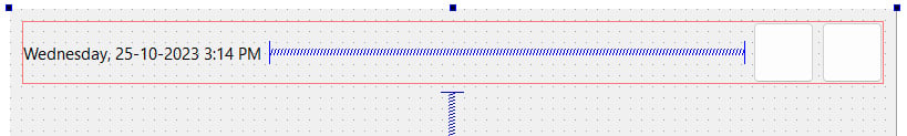 Figure 1.7 – Pushing apart the text and buttons using a horizontal spacer