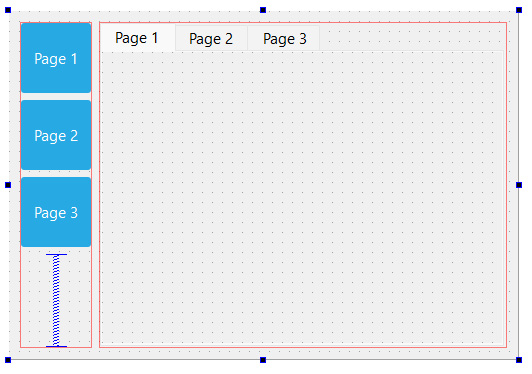 Figure 1.17 – Basic user interface with three tabs and buttons