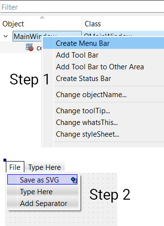 Figure 4.3 – Create a Save as SVG option on the menu bar