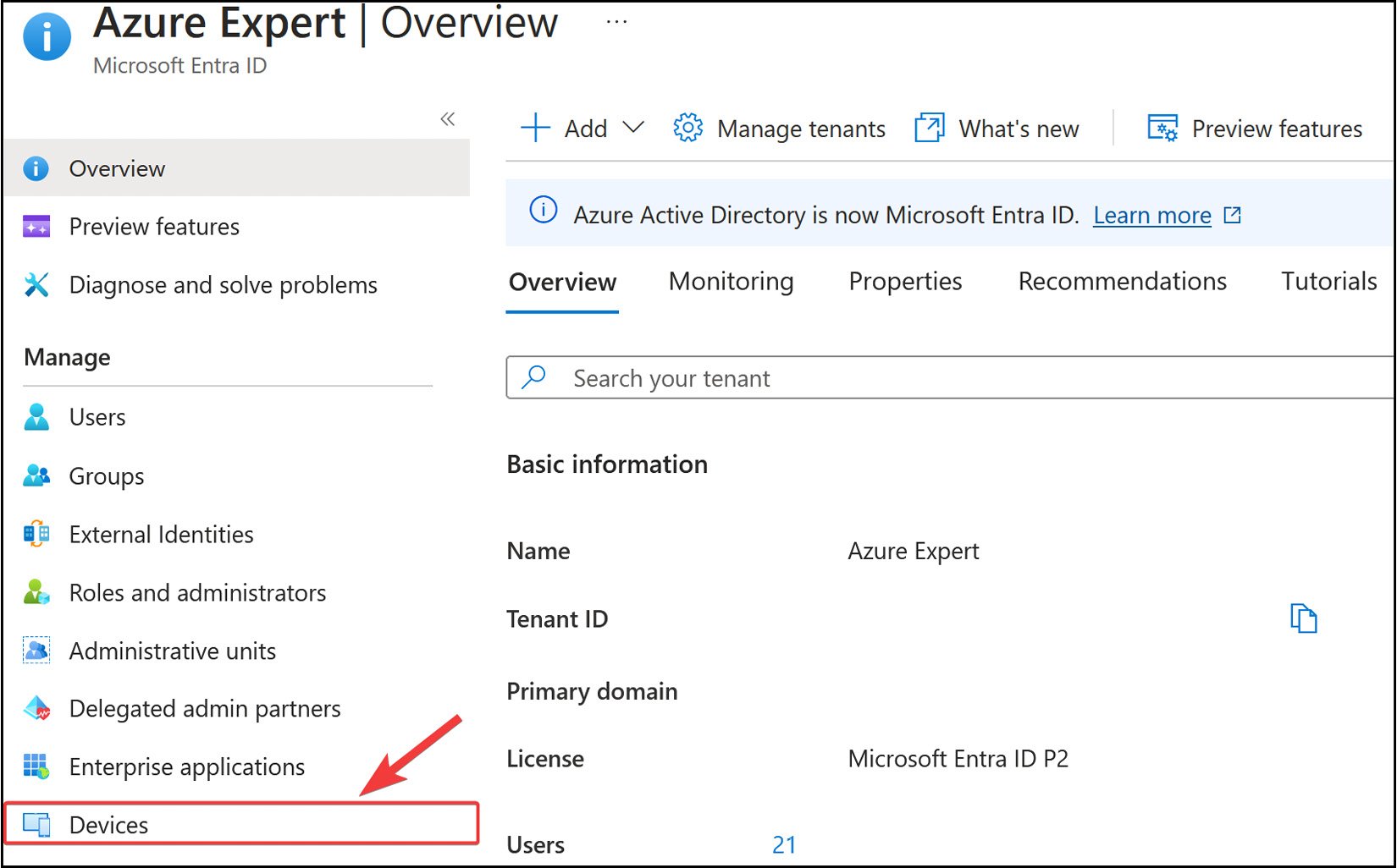 Figure﻿ 2.11: The Microsoft Entra ID Devices blade