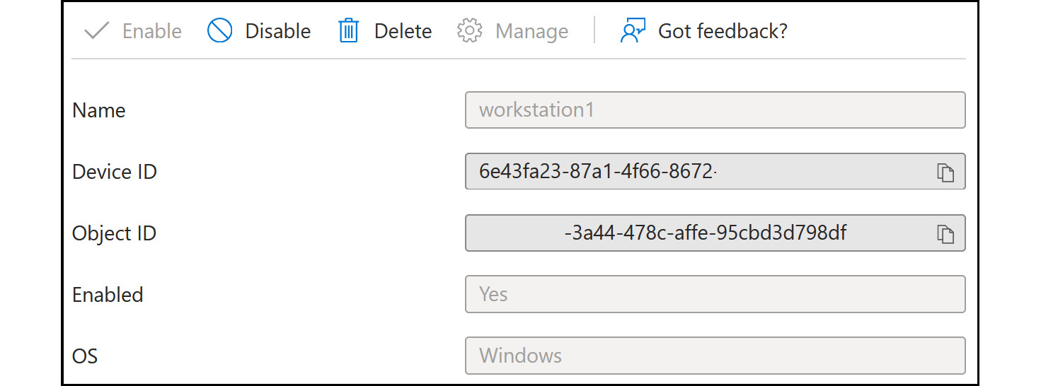 Figure 2.14:﻿ Microsoft Entra ID – workstation 1 details