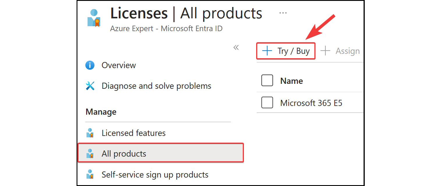 Figure 2.18: Microsoft Entra ID – Licenses | All products