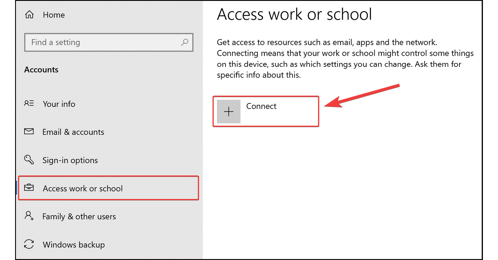 Figure 2.23: The Wind﻿ows 10 settings menu to add and connect a device