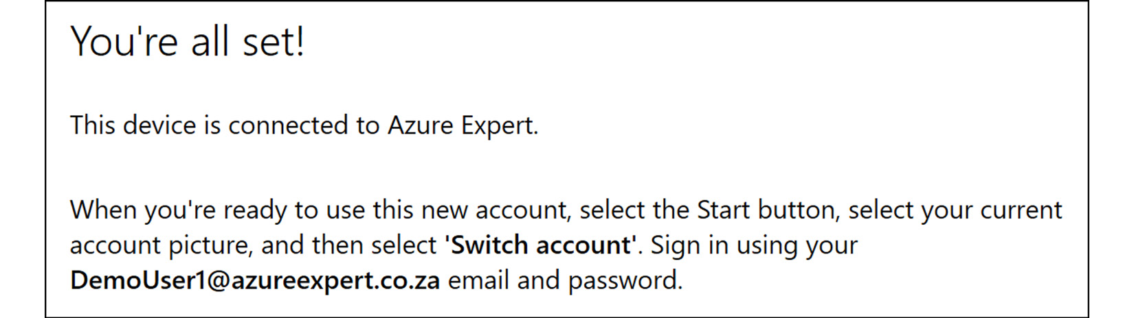 Figure 2.27: A confirmation message for Microsoft Entra Join