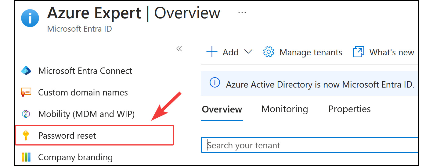 Figure 2.48: The Password reset blade