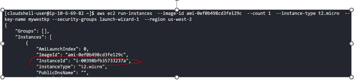 Figure 1.11 – Launching an EC2 instance