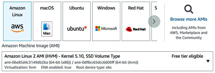 Figure 1.3 – Selecting an AMI