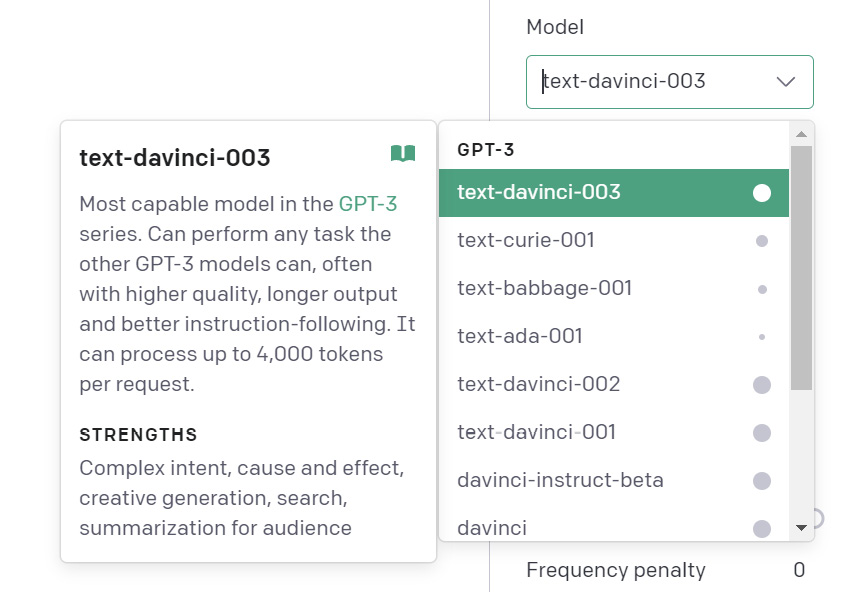 Figure 1.6 – Selecting a model