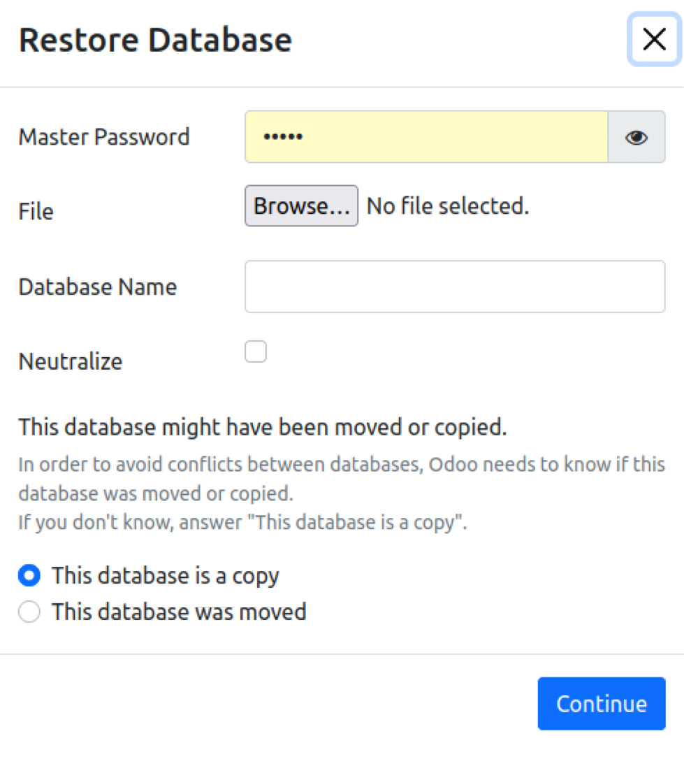 Figure 1.11 – The Restore Database dialog