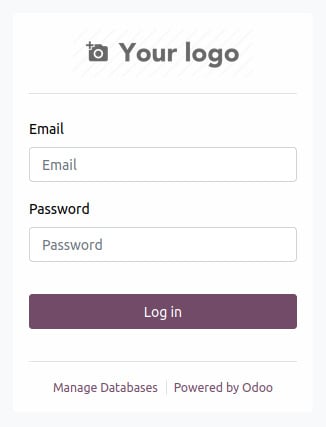 Figure 1.2 – Login screen of the Odoo instance