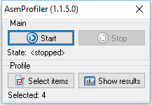 Figure 2.7 – AsmProfiler’s instrumenting profiler