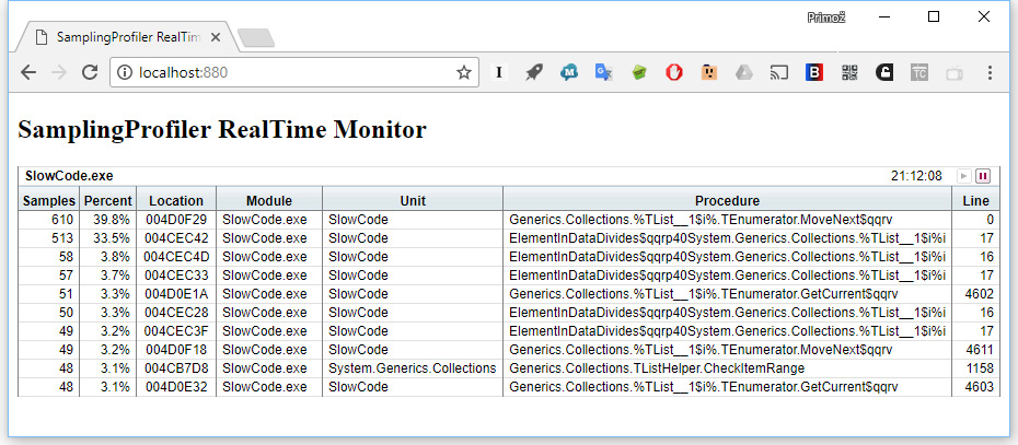 Figure 2.10 – A live status view from a remote location