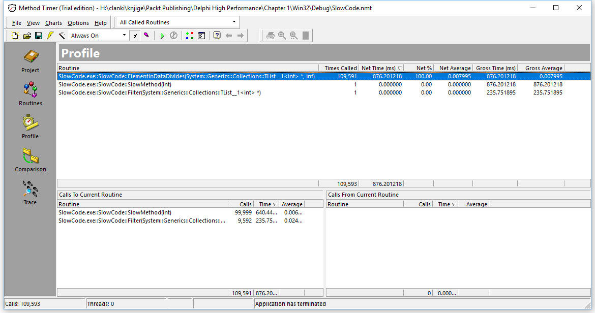 Figure 2.14 – The Method Timer results window