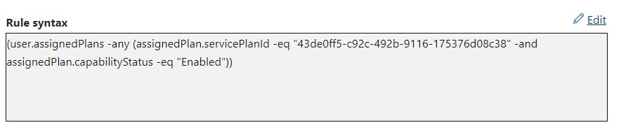 Figure 1.8 –  Entra ID – new dynamic rule result