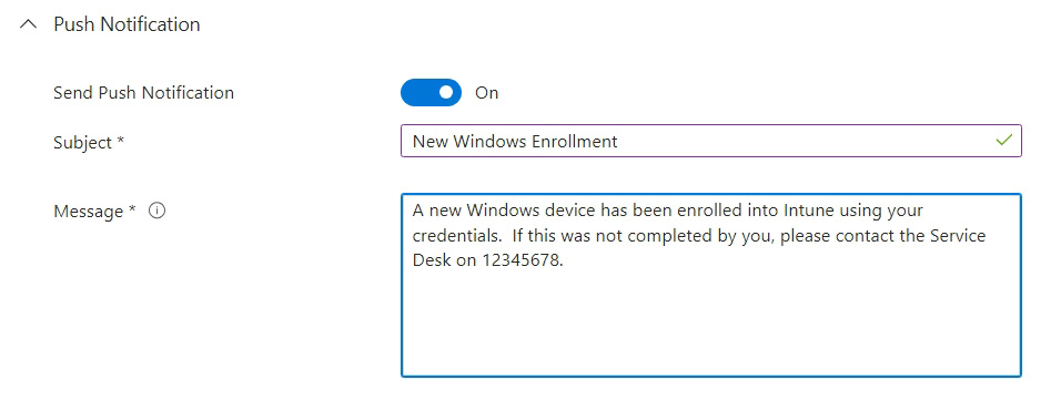 Figure 13.6 – Enrollment notifications