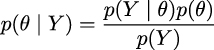  p(Y | θ)p(θ) p(θ | Y ) =---p(Y)---- 