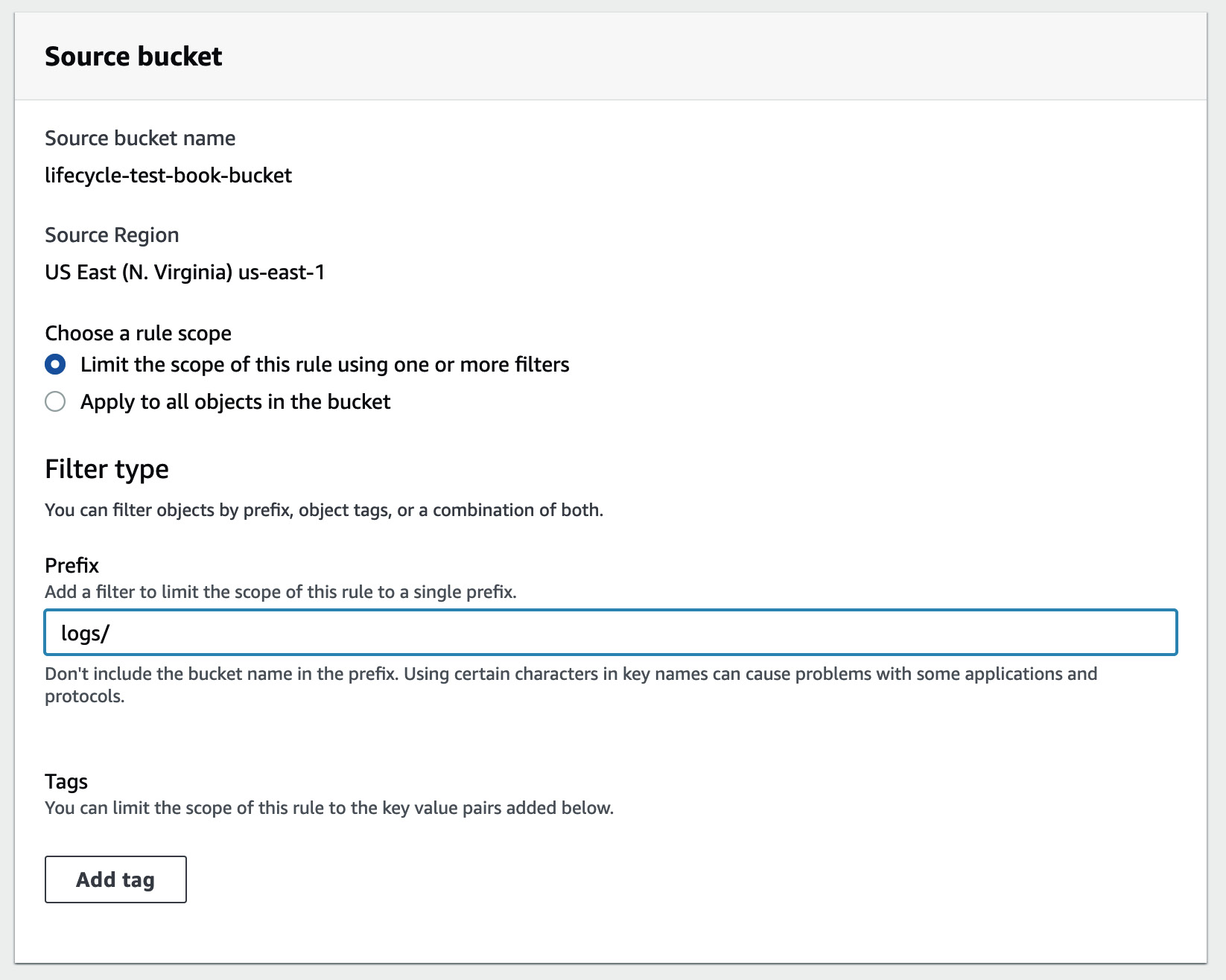 Figure 1.11 – Source bucket configuration