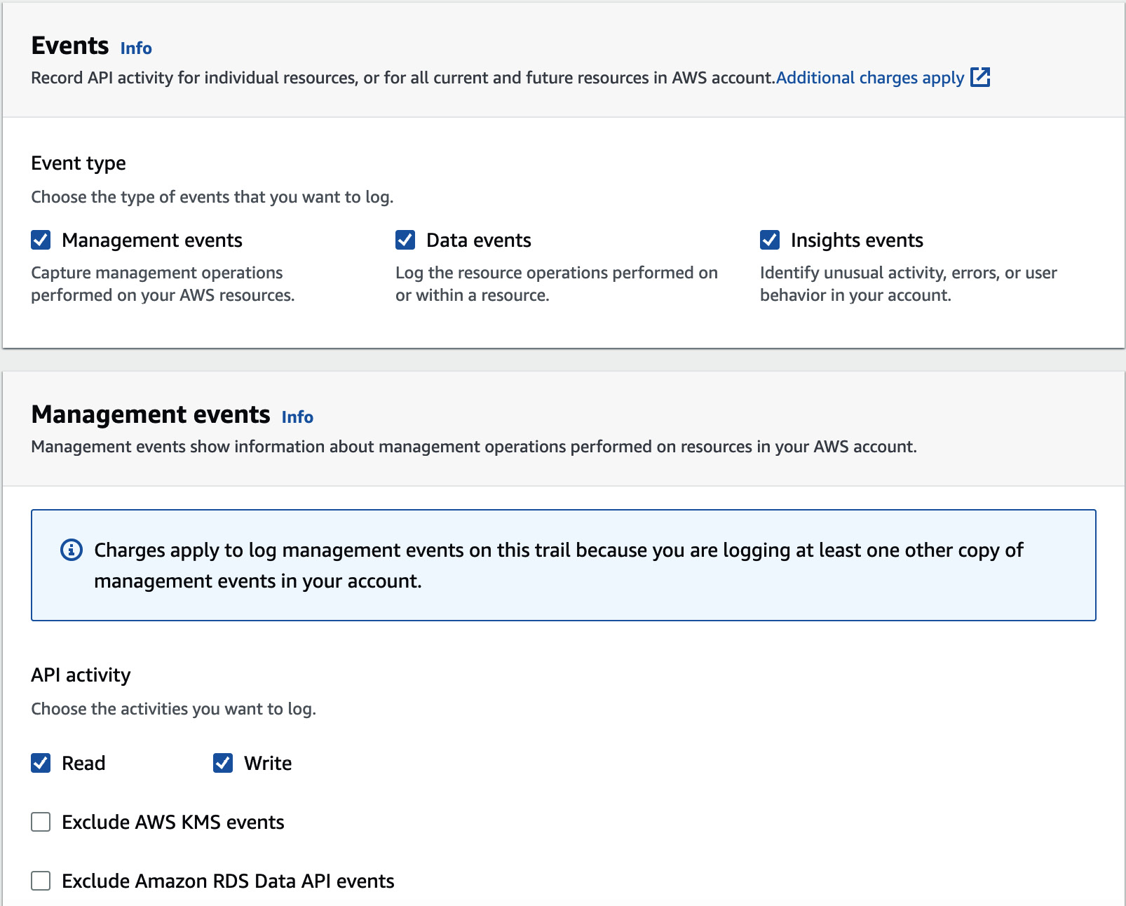 Figure 1.13 – Configuring Events