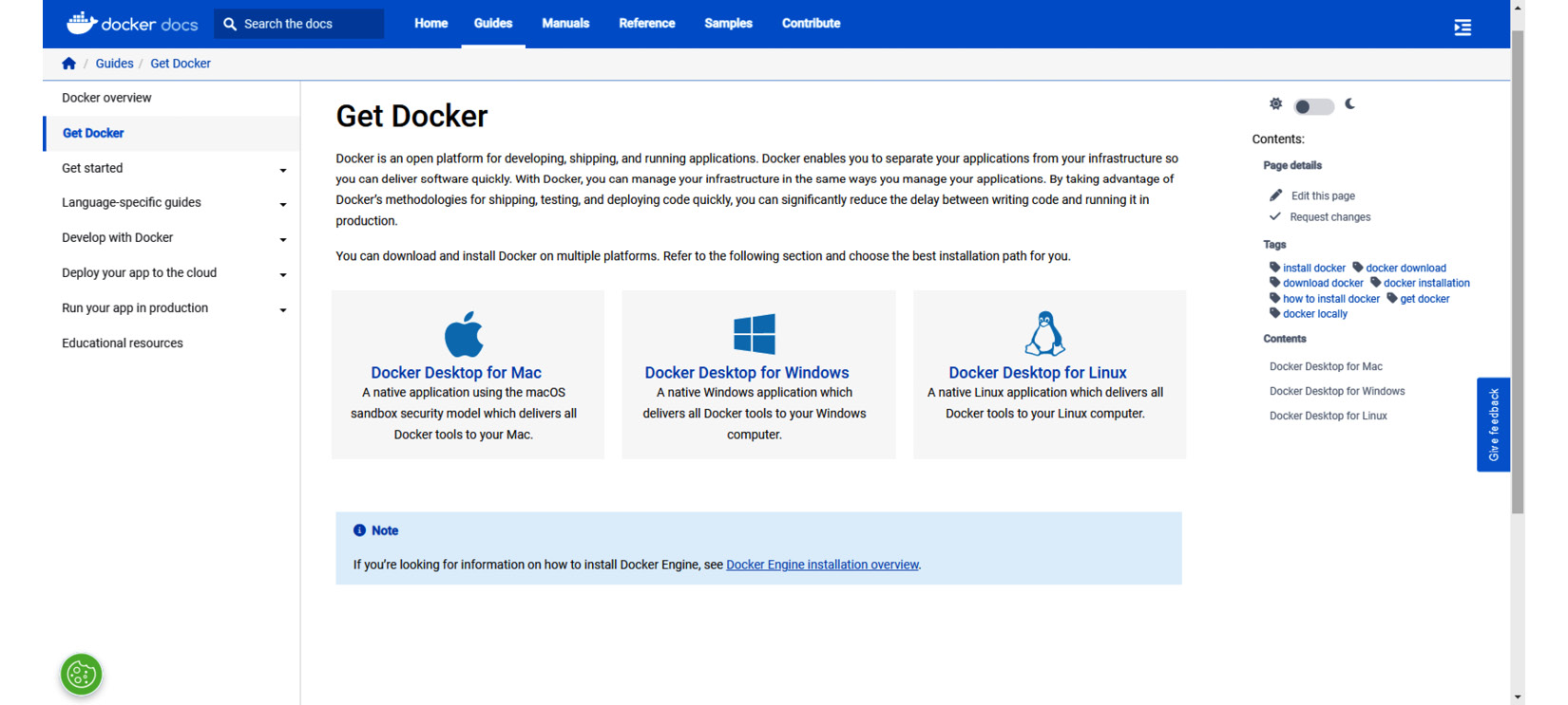 Figure 1.11 – Docker Desktop download section