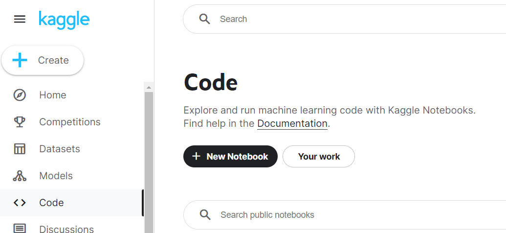 Figure 2.1. Create a new Notebook from Code menu