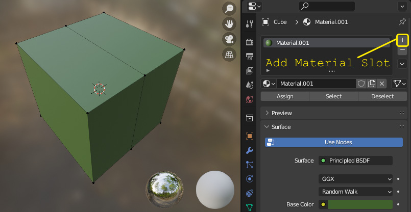 Figure 1.8 – Adding a new material slot