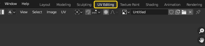 Figure 3.3 – Opening the UV Editing workspace