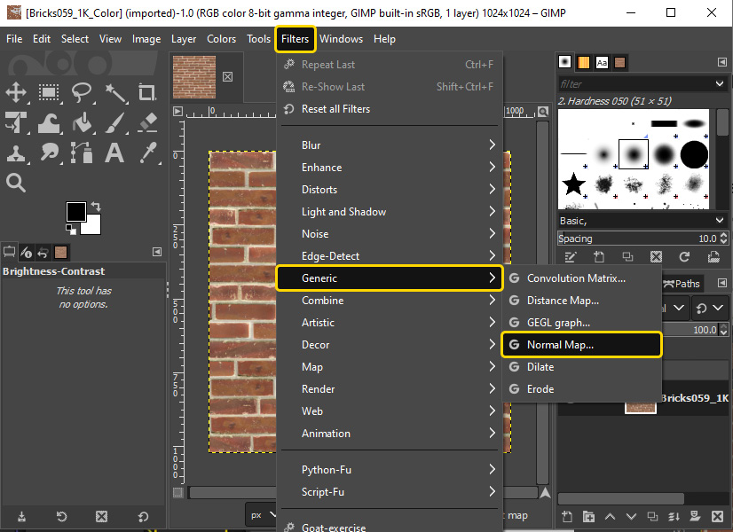 Figure 5.40 – Applying a Normal Map filter