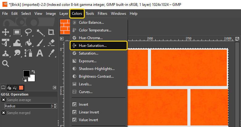 Figure 6.6 – Opening the Hue﻿﻿- Saturation properties